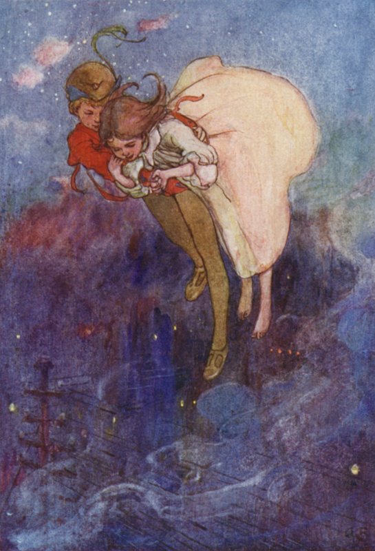 Longe flutuavam (cor litho) de Alice Bolingbroke (after) Woodward
