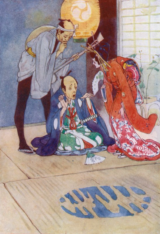 Ilustração para A História de O Mikado (cor litho) de Alice Bolingbroke (after) Woodward