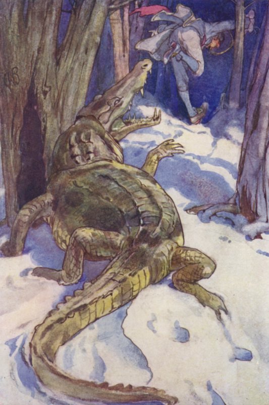 "O Crocodilo! o Crocodilo!" (cor litho) de Alice Bolingbroke (after) Woodward