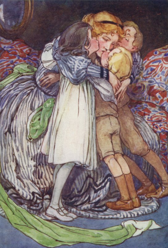 Aqueles queridos Faces pressionados contra a dela (cor litho) de Alice Bolingbroke (after) Woodward