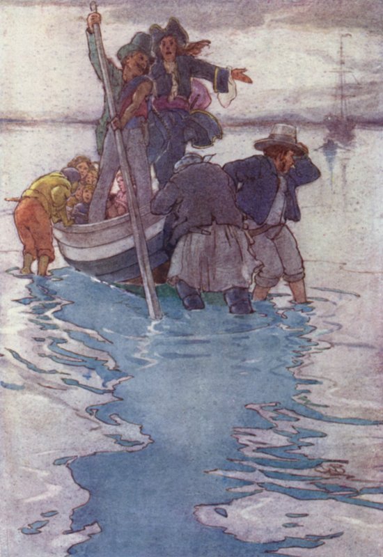 Transportado para o Navio Pirata (cor litho) de Alice Bolingbroke (after) Woodward