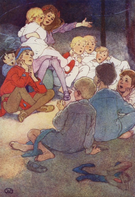 Wendy contou a sua história (cor litho) de Alice Bolingbroke (after) Woodward