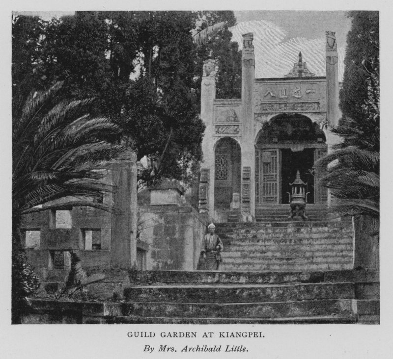 Jardim do Grémio em Kiangpei (foto a p/b) de Alicia Little