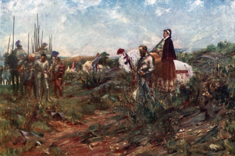 Queen Mary em Carberry Hill (lito colorido) de Allan (after) Stewart