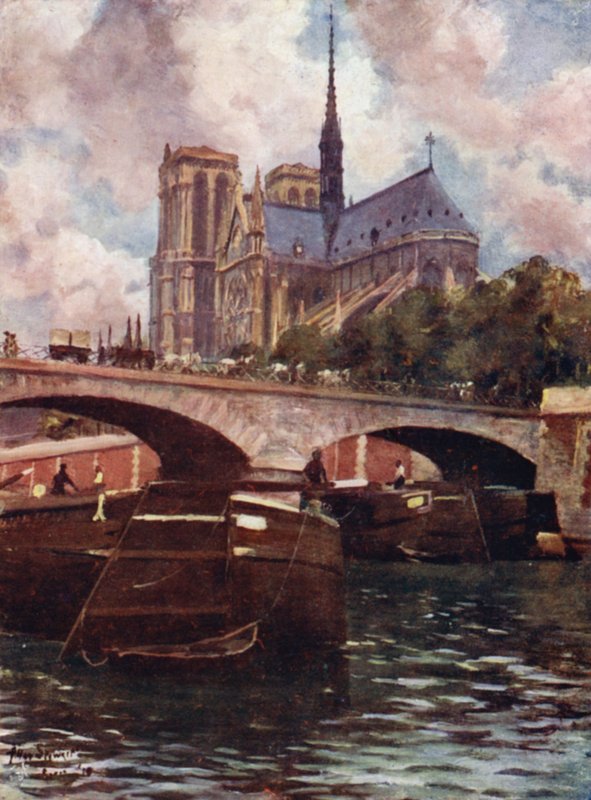 Paris: Catedral de Notre Dame (cor litho) de Allan Stewart