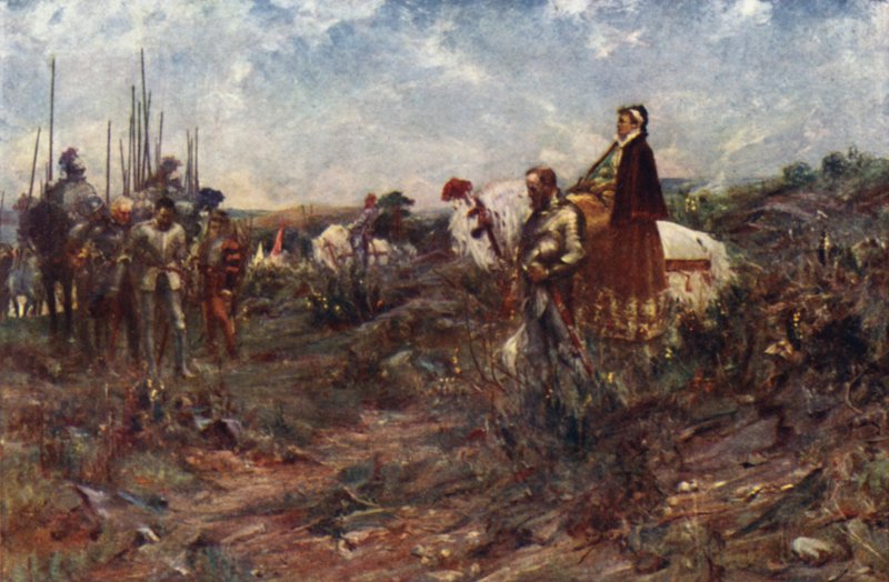 Queen Mary em Carberry Hill (lito colorido) de Allan Stewart