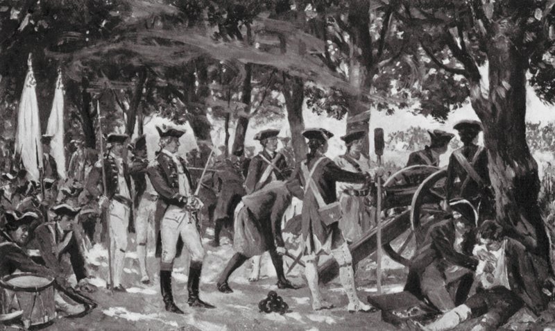 A Batalha de Plassey, 23 de junho de 1757 (litografia) de Allan Stewart