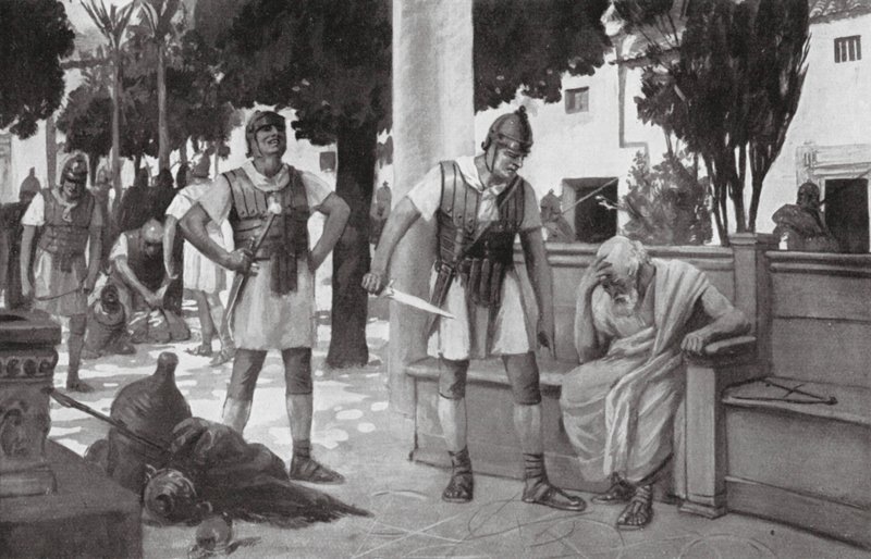 A morte de Arquimedes (litografia) de Allan Stewart