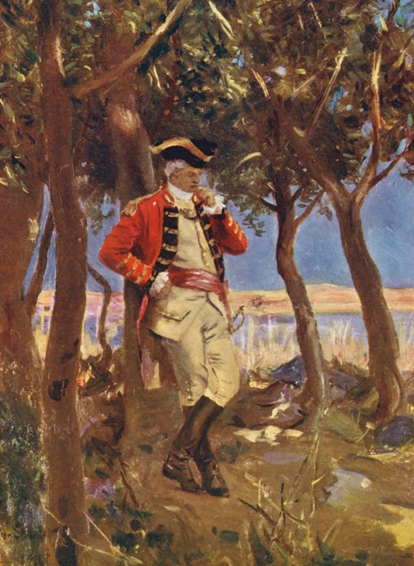 Lutar ou não lutar, as reflexões solitárias de Clive antes da batalha de Plassey (litografia a cores) de Allan Stewart