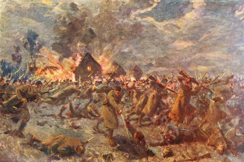 Primeira Guerra Mundial: carga de baioneta dos escoceses de Londres em Messines, Hallowe