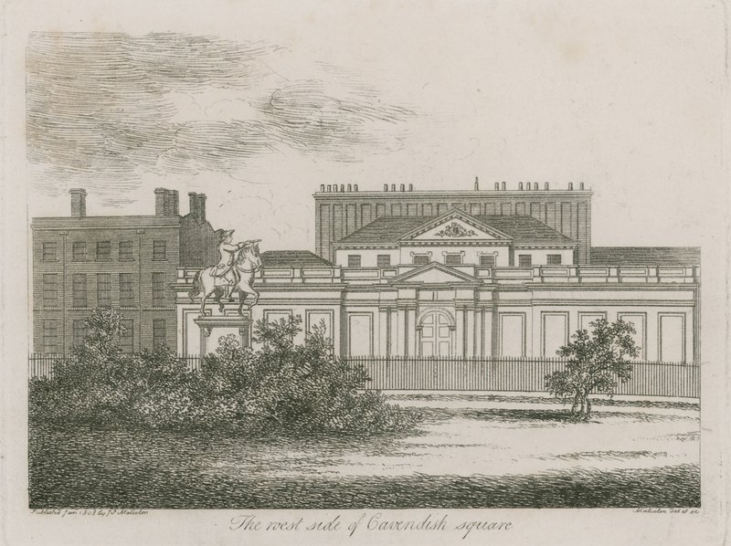 O lado oeste da Praça Cavendish, em Londres de Alois Schonn