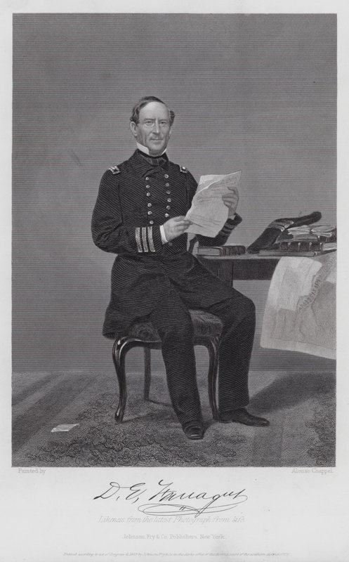 David Glascoe Farragut (gravura) de Alonzo (after) Chappel
