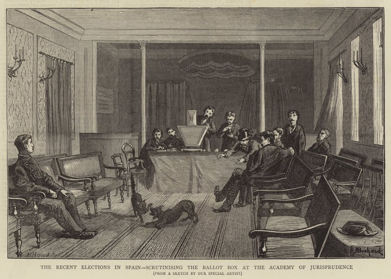 As recentes eleições na Espanha, examinando as urnas na Academia de Jurisprudência de Alphonse Adolphe Bichard