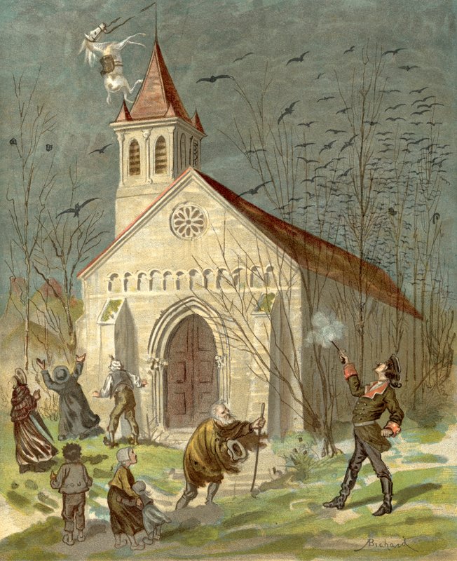 Aventuras do Barão Munchhausen (cromolito) de Alphonse Adolphe Bichard
