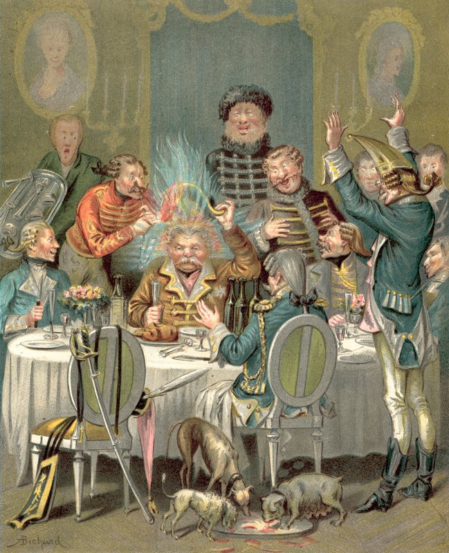 Aventuras do Barão Munchhausen (cromolito) de Alphonse Adolphe Bichard