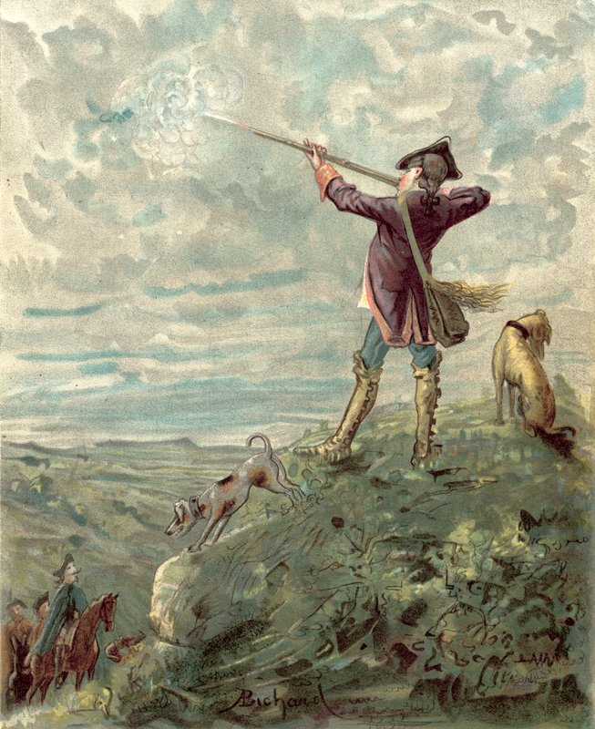 Aventuras do Barão Munchhausen (cromolito) de Alphonse Adolphe Bichard