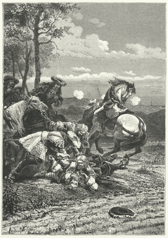 Morte do Marechal Turenne na Batalha de Salzbach de Alphonse Marie de (after) Neuville