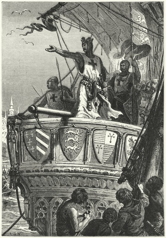 Regresso dos Cruzados da Palestina (gravura) de Alphonse Marie de (after) Neuville