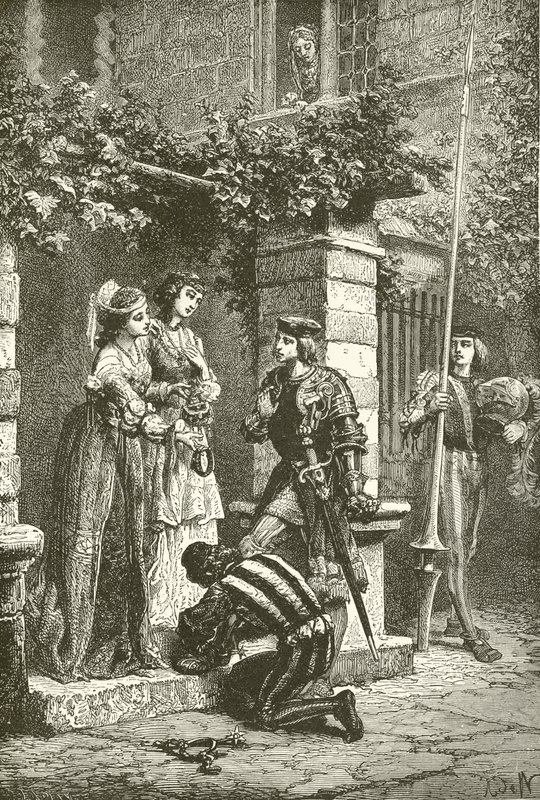 Bayard despedindo-se das damas de Brescia de Alphonse Marie de Neuville