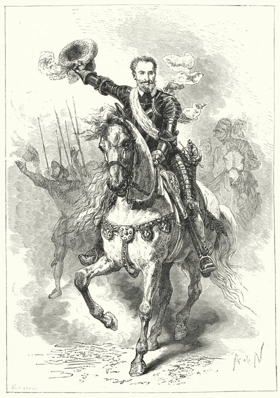 Henrique IV da França na Batalha de Ivry, 1590 de Alphonse Marie de after Neuville