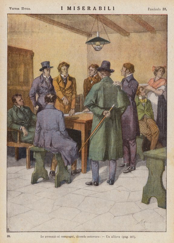 Ilustração para Os Miseráveis de Victor Hugo (litografia a cores) de Ambrogio Lombardi