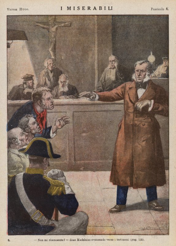 Ilustração para Os Miseráveis de Victor Hugo (litografia a cores) de Ambrogio Lombardi