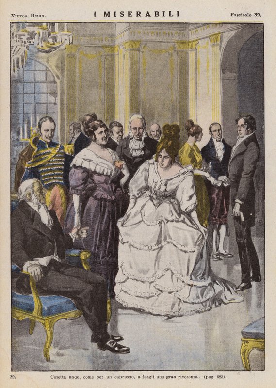 Ilustração para Os Miseráveis de Victor Hugo (litografia a cores) de Ambrogio Lombardi