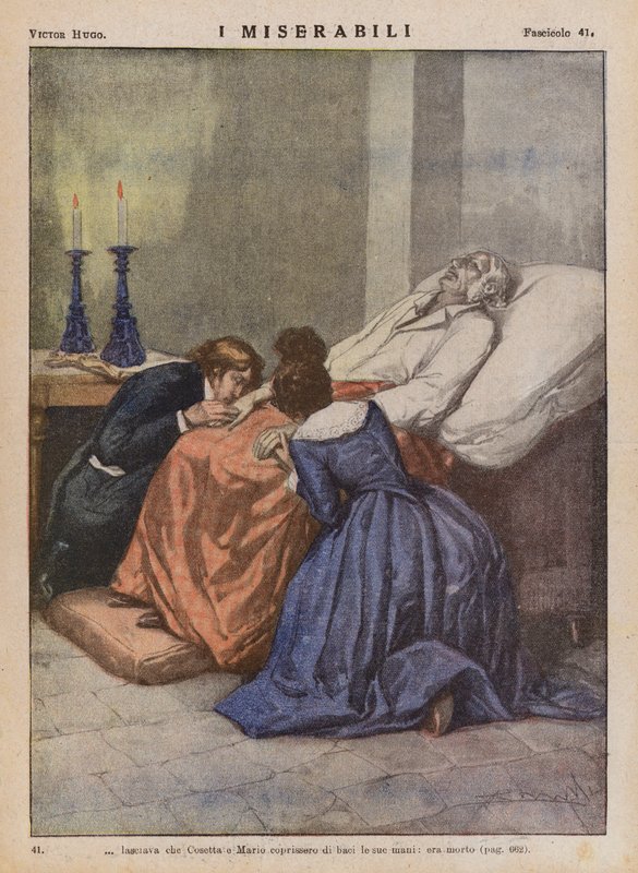 Ilustração para Os Miseráveis de Victor Hugo (litografia a cores) de Ambrogio Lombardi