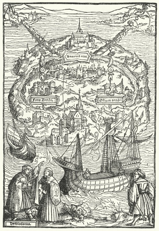 A, ilha, de, utopia de Ambrosius Holbein