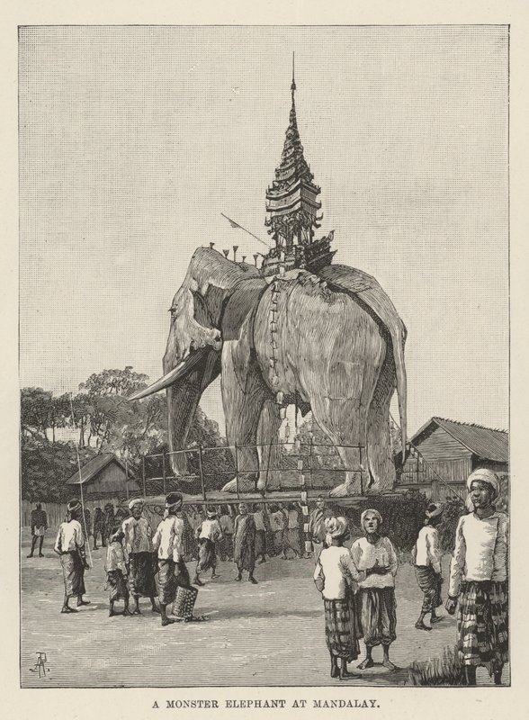 Um elefante de monstro no Mandalay de Amedee Forestier