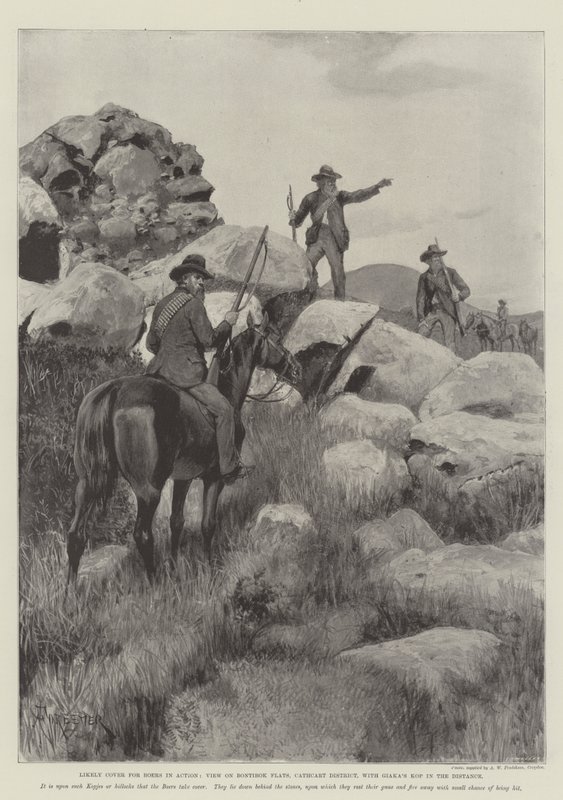 Provável Capa para Boers em Ação, Vista em Bontibok Flats, Distrito de Cathcart, com o Kop de Giaka à Distância de Amedee Forestier