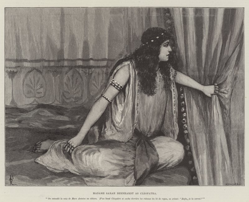Madame Sarah Bernhardt como Cleópatra de Amedee Forestier