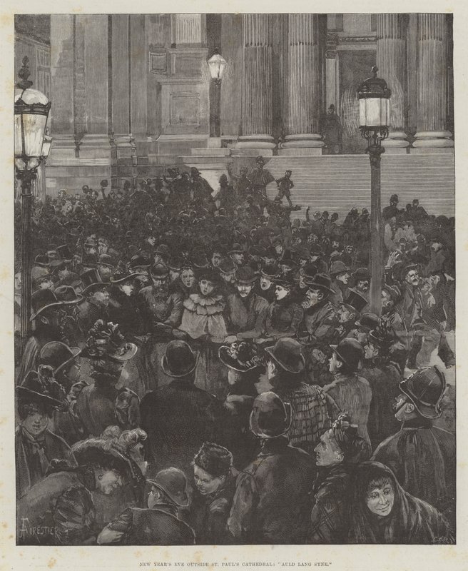 Véspera de Ano Novo fora da Catedral de São Paulo, Auld Lang Syne de Amedee Forestier