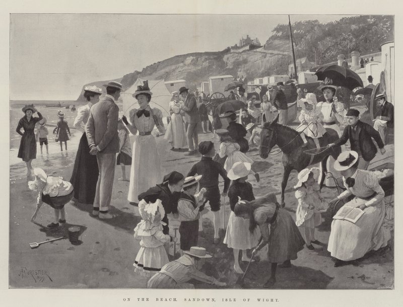 Na praia, Sandown, ilha de Wight de Amedee Forestier