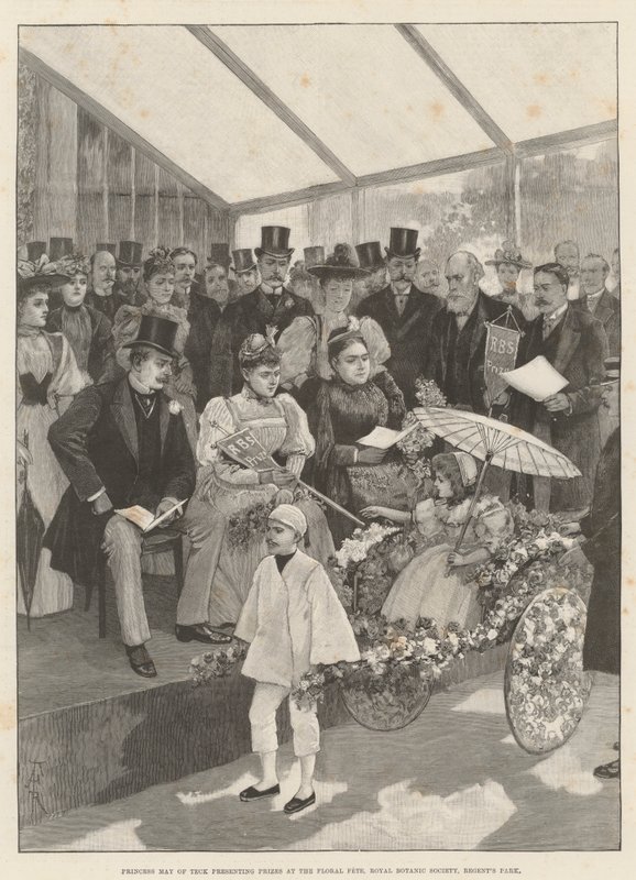 Princesa May de Teck apresentando Prêmios na Festa Floral, Royal Botanic Society, Regent&39;s Park de Amedee Forestier