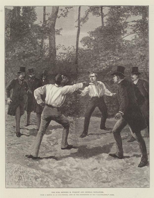 O duelo entre M Floquet e General Boulanger de Amedee Forestier