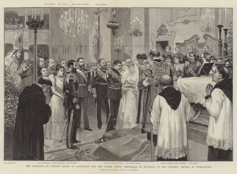 O Casamento da Princesa Maria de Edimburgo e o Príncipe Herdeiro da Romênia na Igreja Católica de Sigmaringen de Amedee Forestier