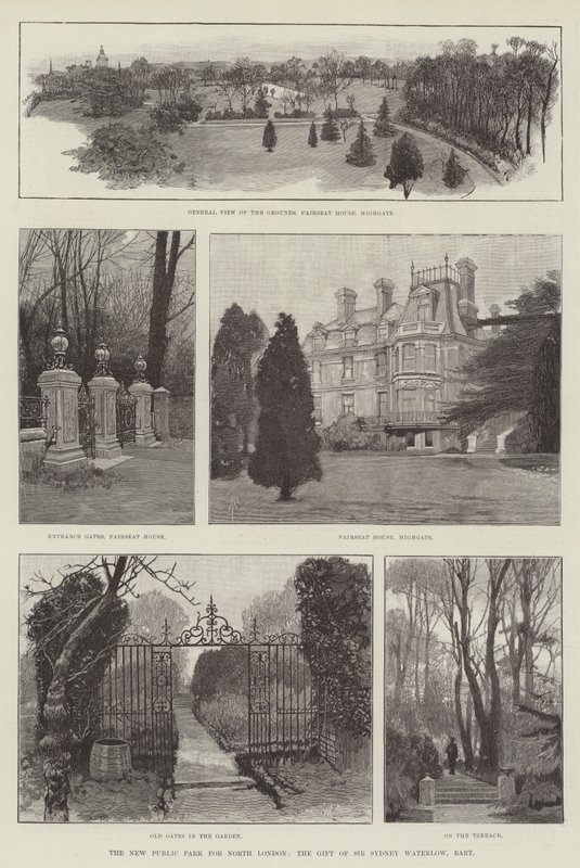 O novo parque público para o norte de Londres, o presente de Sir Sydney Waterlow, Baronet de Amedee Forestier