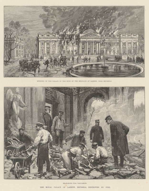 O Palácio Real de Laeken, Bruxelas, destruído pelo fogo de Amedee Forestier