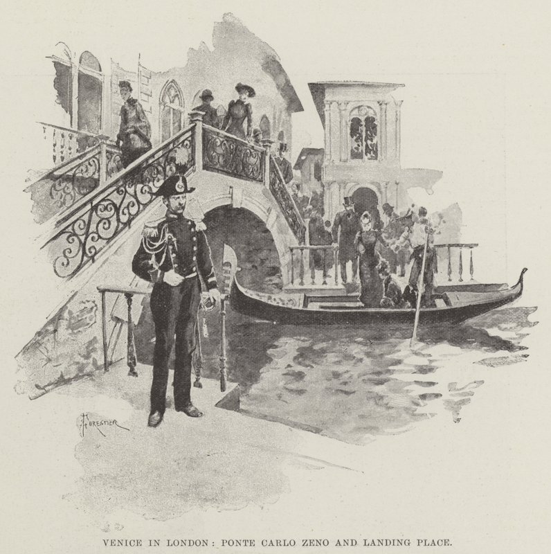 Veneza em Londres, Ponte Carlo Zeno e Landing Place de Amedee Forestier