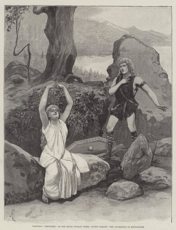 Siegfried de Wagner, na Ópera Italiana Real, Covent Garden, o Despertar de Brunnhilde de Amedee Forestier