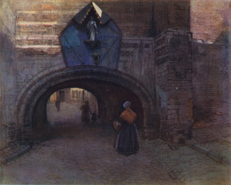 Arco sob o velho açougue, Antuérpia de after Amedee Forestier