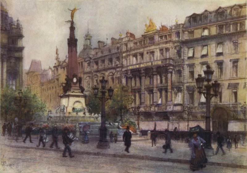 Place de Brouckere, em Bruxelas de after Amedee Forestier