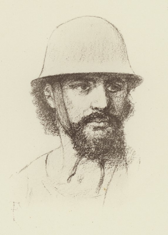 Capacete da Idade do Bronze (litho) de Amedee (after) Forestier