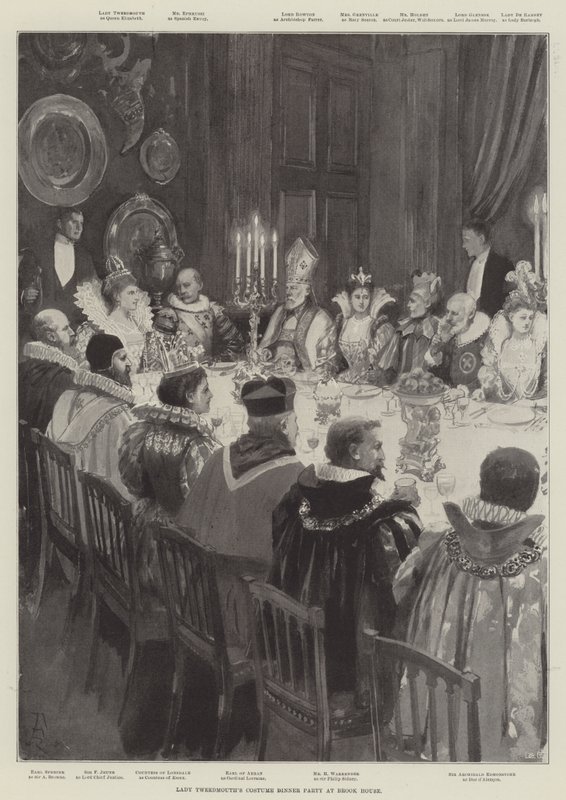 Festa de Jantar de Fantasia de Lady Tweedmouth na Brook House de Amedee Forestier