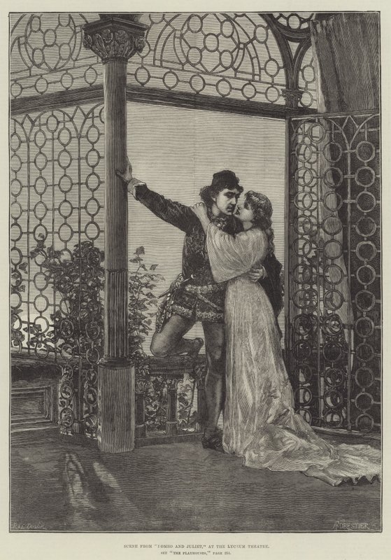 Cena de Romeu e Julieta, no Teatro Lyceum de Amedee Forestier