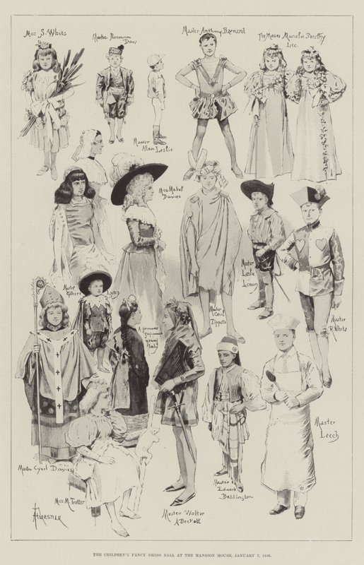 A bola de fantasia para crianças na Mansion House, 7 de janeiro de 1896 de Amedee Forestier