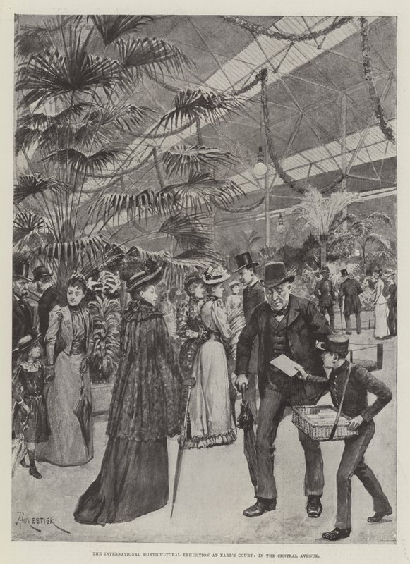 A Exposição Internacional de Horticultura em Earl&39;s Court, na Avenida Central de Amedee Forestier