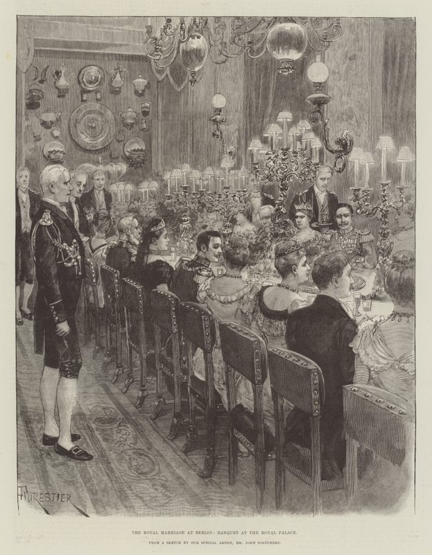 O casamento real em Berlim, banquete no palácio real de Amedee Forestier
