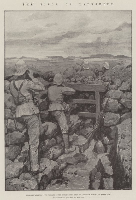 O cerco de ladysmith litho de Amedee Forestier